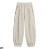 Quần jogger nữ trơn chất liệu nỉ cotton